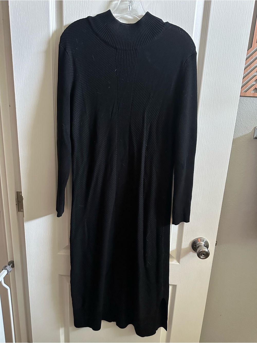 Prologue Navy Long Sleeve Ribbed Midi Dress